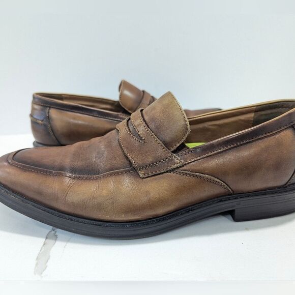 Florsheim Men\'s  Moc Toe Penny Loafer oxford leather brown dress shoes sz 10.5M main image 5